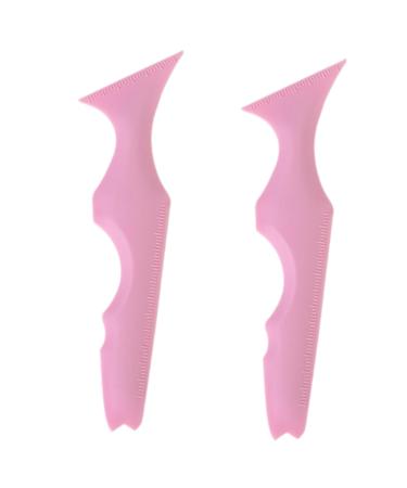 NOLITOY 2pcs Silicone Beauty Ruler Eye Shadow Eyeliner Guide Stencils Eyeliner Guide Makeup Tool Make up 15X4.15CM Pink-1