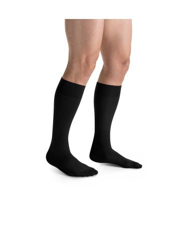 JOBST forMen Casual Compression Stockings 15-20mmHg Knee High Closed Toe Black X-Large Full Calf