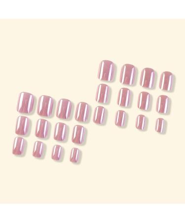 Press on Nails Short Square Fake Nails Sweet and Whitening Rose Powder Nail Press on Nails Designs Acrylic Nails Press on Artificial Nails Stick on Nails For Women Girls 24Pcs - Buy Online on GoSupps.com