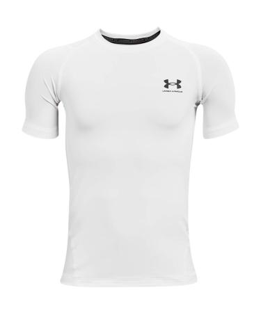 Under Armour Boys' HeatGear Short-Sleeve T-Shirt White (100)/Black Medium