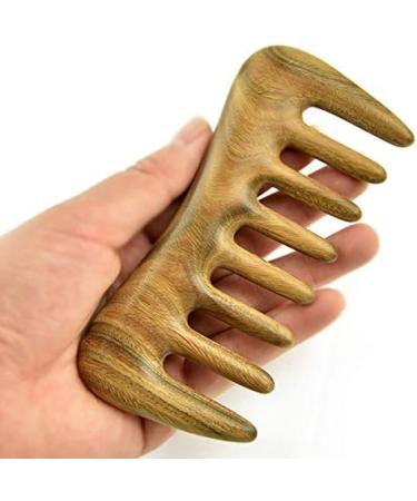 GRARRO Wide Tooth Hair Comb - Natural Wood Comb for Curly Hair - No Static Sandalwood Hair Pick Wooden Comb for Detangling - Buy Online on GoSupps.com