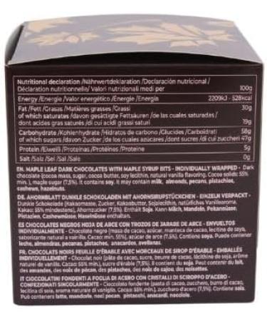 MapleFarm - Maple leaf shaped dark chocolates with maple syrup - Maple leaf chocolates - 108g - Buy Online on GoSupps.com