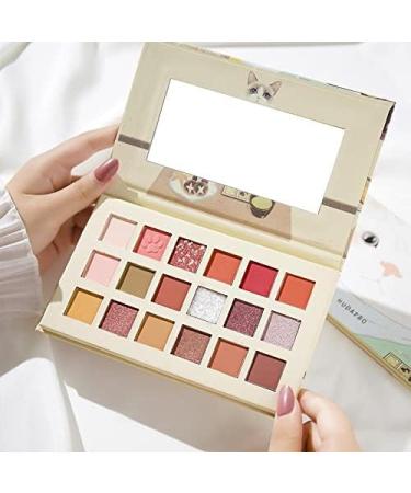 JOYTILLGU Beauty Palette 18 Colors Eyeshadow Palette Lazy Cat Animal Eye Shadow Matte Palette Cosmetic Shine Eye Beauty Makeup Glitter Eyeshadow Palette18 colors - Buy Online on GoSupps.com