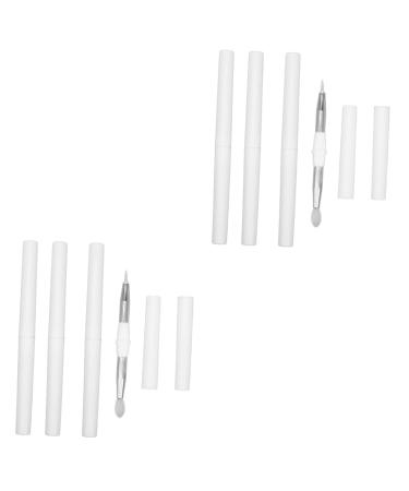 Beavorty 8 Pcs Double-ended Silicone Liner Makeup Accessory Portable Lip Lip Balm Applicator Silicone Eyeshadow Silicone Lip Brush Eyeshadow Makeup Brush Makeup Applicator 12.00X1.00X1.00CMx2pcs Whitex2pcs