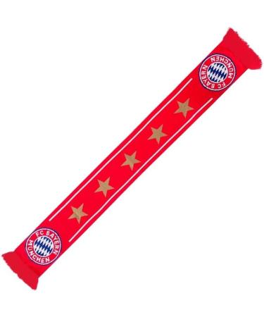 FC Bayern Munich Scarf - 5 Stars Logo | Red FCB Fan Scarf - International Shipping Available - Buy Online on GoSupps.com