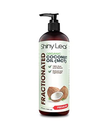 Fractionated Coconut Oil, 100% Pure & Natural Body Oil for Massage & Aromatherapy, Carrier Oil for Essential Oils, Non-Greasy Hair & Skin Care Moisturizer by Shiny Leaf 16 fl. oz.