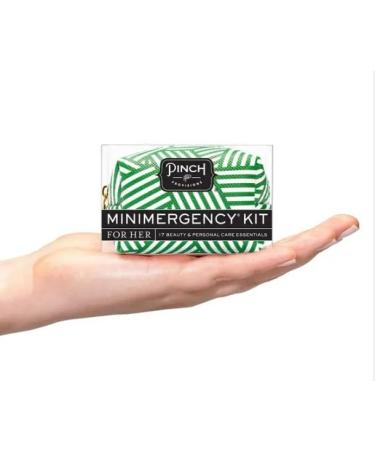 Pinch Provisions Criss Cross Green Minimergency Kit | 17 Travel-Sized Beauty Essentials for Purses | Perfect Gift for Holidays & Birthdays - Buy Online on GoSupps.com