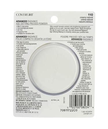CoverGirl Advanced Radiance Age-Defying Pressed Powder Creamy Natural 110 0.39 oz (Pack of 3) - Set of 3 Pressed Powder Compacts - Buy Online on GoSupps.com