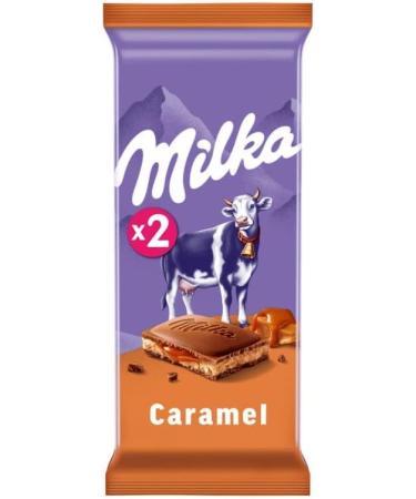  G n rique Milka - Caramel Melting Sweetness - 200g Chocolate Bar for a Gourmet and Comforting Break - Pack of 4 - Sold as a Set - Buy Online on GoSupps.com