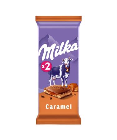 G n rique Milka - Caramel Melting Sweetness - 200g Chocolate Bar for a Gourmet and Comforting Break - Pack of 4 - Sold as a Set