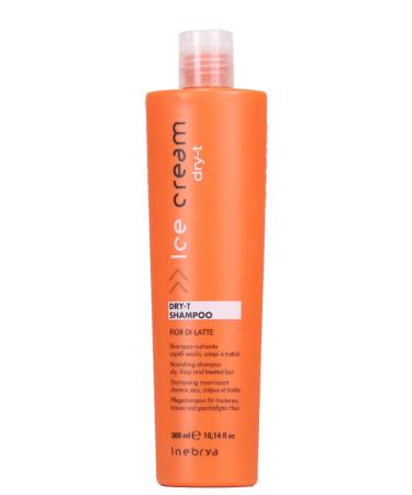 Inebrya Ice Cream Dry-T Nourishing Shampoo for Dry and Damaged Hair (Nourishing Shampoo for Dry Frizzy and Treated Hair) 10 oz