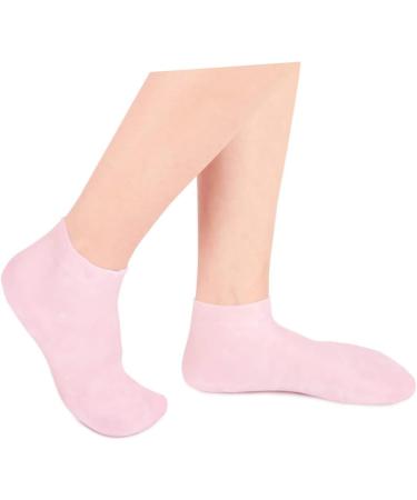Ipetboom 1 Pair Sock Moisturizing Gel Booties Titanium Ear Pick Beauty Care Silicone Gel Skin Protect Soles Essential Oil Tableware Sucker Miss Moisture Cream Pink Natural Sebs 35X7X1cm - Buy Online on GoSupps.com