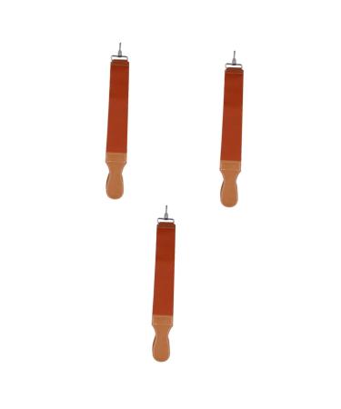 Beavorty 3st Knessers Ch rf Belt Razor strap made of sailing towel hairdressing strap razor strap made of leather built-in meter string belt cloth double layer cowhide and mediumx3pcs brownx3st