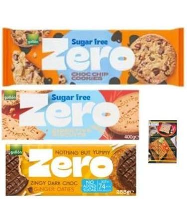 Sugar Free Biscuits Gullon Zero Choc Chip Cookies Digestives Ginger Oaties and Kitchenfella Healthy Eating Challenge - Buy Online on GoSupps.com