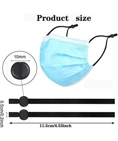 100 Pieces Black Adjustable Sewing Elastic Band with Buckles for Face Cover Earloop Strap - DIY Stretchy Earmuff Rope - Buy Online on GoSupps.com