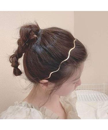 Aeyistry Retro Big Wave Line Metal Headband | Gold Hair Accessories - Buy Online on GoSupps.com