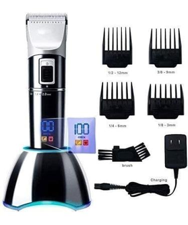 YQYBF Professional Hair Clippers Cordless Hair Trimmer Rechargeable Beard Trimmer Electric LED Display Haircut Kit for Men and Family Use with Charging Dock 4 Guide Combs - Buy Online on GoSupps.com