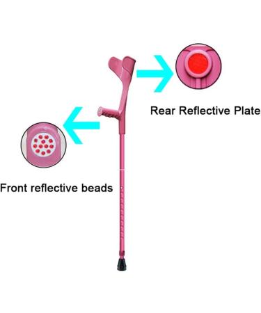 Women Folding Forearm Crutches Lightweight Adjustable Canes Ergonomic Design with Non-Slip Foot Cap Suitable for Height 4.5ft-6ft (Color : Pink(1 Pair)) Anniversary Lucky Star - Buy Online on GoSupps.com