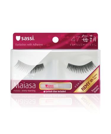 Sassi 803-047 Maiasa 100% Remy Human Hair Eyelashes Black 4 Count