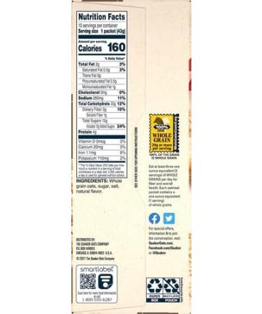 Instant Oatmeal Maple Sugar 10 Pk - Buy Online on GoSupps.com