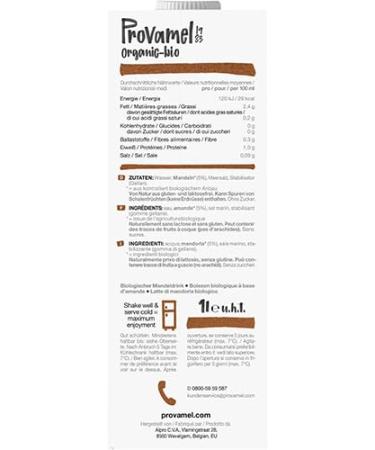 Provamel Organic Almond Drink - Sugar-Free Vegan Lactose-Free UHT 8x1L - Herbal Beverage for Healthy Living - Buy Online on GoSupps.com