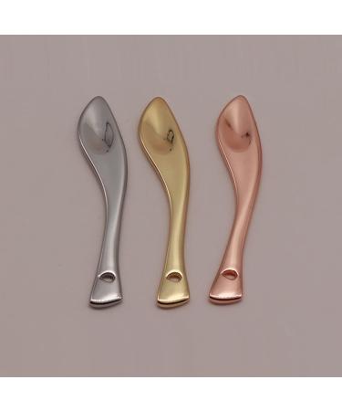 3-Piece Zinc Alloy Makeup Spatula Set - Eye Cream Spoons & Beauty Scoops - Curved Handle Gold Silver & Rose Gold - Perfect for Creams & Lotions | International Shipping - Buy Online on GoSupps.com