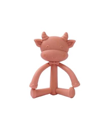 DarDaf Teether Cow (Blush) Baby Teething Toys Silicone Baby Teether Baby Chew Toys Freezer Safe BPA Free Soothe Babies Gums Teething