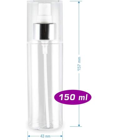 Clear 150ml Refillable Spray Bottle with Atomizer - Empty | Perfect for Travel & Essentials - Buy Online on GoSupps.com