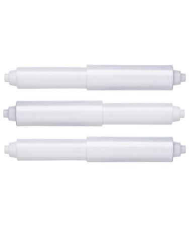 Toilet Paper Holder 3PCS Plastic Tissue Toilet Paper Holder Roller Replacement Toilet Roll Holder for Bathroom Spring Loaded (15.8cm Length White)