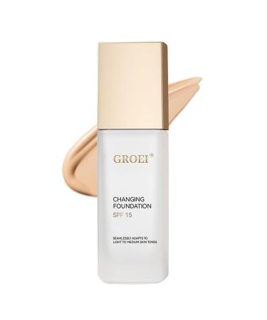 LMDGDS Colorchanging foundation SPF 15 with glycerin colorchanging foundation for mature skin Liquid makeup Longlasting mattifying vegan 30 ml