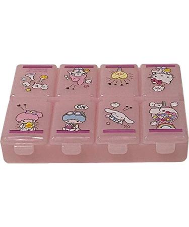 Sanrio Characters Die-Cut Medicine Supplement Portable Accessories Case Travel with 8 Subdivision lid (Mix)