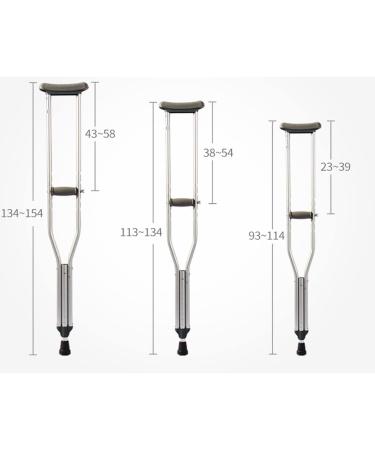 Crutches Crutches Underarm Crutches Aluminium Alloy Double Crutches Non-Slip Elderly Walkers Disabled Crutches Adjustable Single Crutches Auxiliary Crutch (Size : 113-134cm) Yearn for Comfortable 134-154cm - Buy Online on GoSupps.com
