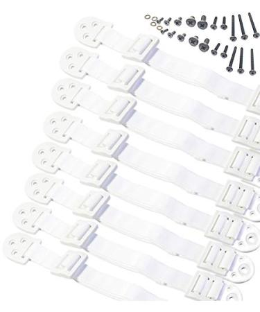 Anti-Tip Television and Furniture Anchor Strap for Child Safety (4 Pairs) by Boxiki Kids. Quakehold and Safety Straps for Child Proofing Your Home (White) 4 Pairs - White