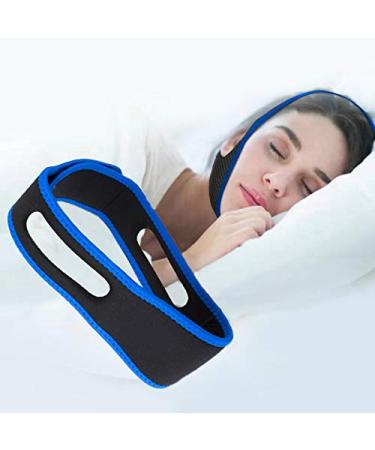 Anti snoring chin strap 2023 update snoring stoppers Schnorch solution professionally effective helps against snoring equipment for snoring reduction blue-L01207