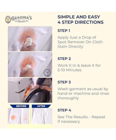 Shop Grandma's Stain Remover 2 Fl Oz - Powerful Pet Blood Paint & Water Cleaner Bundle with Towels - Chlorine Bleach-Free | Pack of 6 - International Shipping Available - Buy Online on GoSupps.com