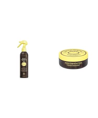 Sun Bum Sea Spray|Texturizing and Volumizing Sea Salt Spray | UV Protection With a Matte Finish | Medium Hold | For All Hair Types | 6 FL OZ Bottle Clear & Sonny's Original Surf Paste