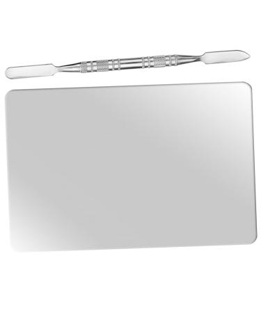 LIFKOME Palette de Maquillage Inox et Spatule pour Fond de Teint et Fards Paupi res Outil de M lange Cosm tique Solide pour Maquilleurs Professionnels et Amateurs de Nail Art