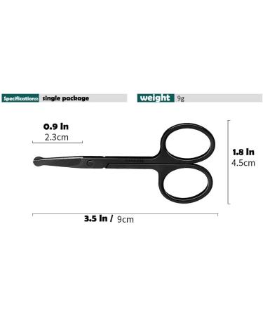 Safety Scissors Premium Manicure Rounded Tip Scissors Multi-purpose Men's Series Hair Removal Tools Stainless Steel High Precision Blade Beauty Grooming for Eyebrow Eyelash Dry Skin Nose Hair 3.5 inch - Buy Online on GoSupps.com
