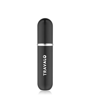 Travalo - Classic Refillable Perfume Spray - Revamped refill system - Durable Travel Spray - TSA Approved Atomizer - Aircraft Grade Aluminum Spray - Glass free - Black - Unisex - 0.13oz m Black 5 ml