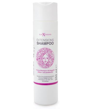 Extensions shampoo - without silicones |high proportion argan oil - for raw hair real hair extensions care hair extensions wigs and hair parts 1 x 250ml shampoo (with argan oil) - Buy Online on GoSupps.com