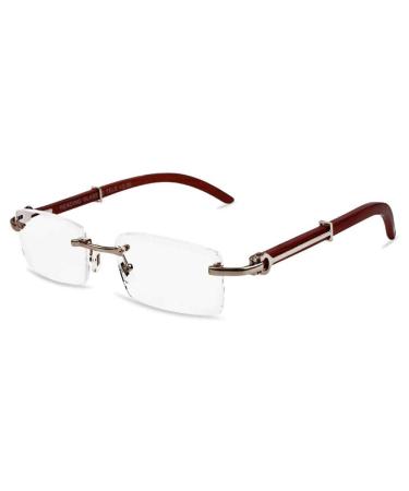 CAOXN Fashionable Reading Glasses For Men And Women High-End Rimless Handmade Elegant And Comfortable Reading Glasses +1.00