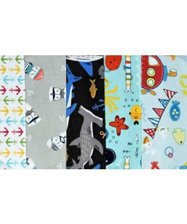 Set of 5 Pirates and Friends 1 Ply Printed Flannel Little Wipes 8x8 Inches - Buy Online on GoSupps.com