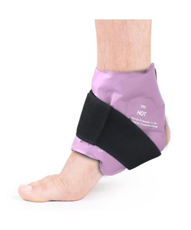 Newgo ankle ice bag for pain relief reusable hot cold therapy gel ice cold for foot injuries ankle swelling sprains after operations (purple)