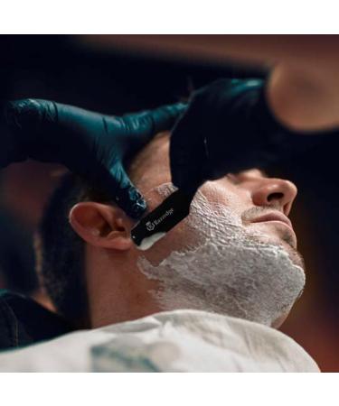 Professional Straight Razor for Men - Black Cut Throat Barber Razor with 5 Single Edge Blades | International Shipping - Buy Online on GoSupps.com