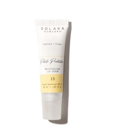 Solara Suncare - Pout Protector Moisturizing Lip Serum SPF 15 | EWG Verified Vegan Cruelty Free Reef friendly | Plumps+Hydrates Formulated With Zinc Oxide + Tripeptide Blend (0.35 fl oz |10 ml)