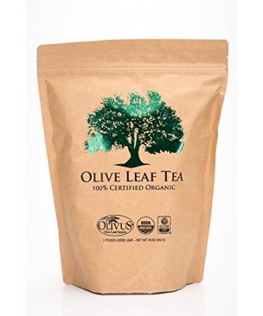 Olive Leaf Tea (16 oz. Bag)- Certified Organic - Non-GMO - Sourced from Spain and Manufactured in USA - Loose Leaf Herbal Tea - Antioxidant and Polyphenol Rich