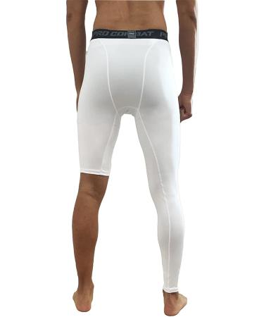 Jonscart One Leg Compression Tights Long Pants Basketball Sports Base Layer Underwear Active Tight White-right-long Large - Buy Online on GoSupps.com