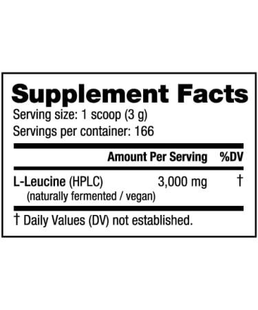 NutraBio Leucine Amino Acid Supplement | Vegan Muscle Growth & Recovery | Non-GMO Gluten Free | Pre & Post-Workout | 500g - Buy Online on GoSupps.com