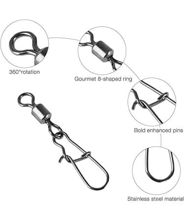 DCQQ 100 Pieces Stainless Steel Fishing Swivel - Ball Bearing Vertebrae Fishing Accessories for Freshwater | Quick Connect Angelkader (6#) - Buy Online on GoSupps.com