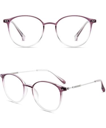 Fashion Oversized Round TR Reading Glasses for Women | 3.5x Blue Light Blocking & Anti Eyestrain in Purple - Shop Internationally - Buy Online on GoSupps.com